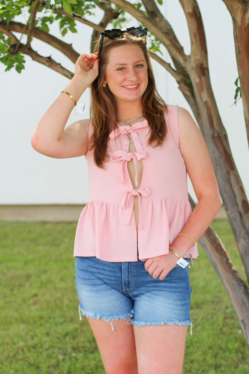 Casual Babydoll Bow Top