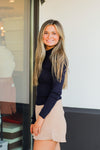 Let's Layer Mock Neck Top-Navy