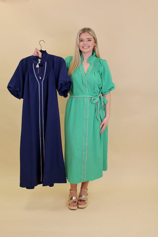 Textured Trim Midi Dress