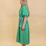 Textured Trim Midi Dress