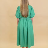 Textured Trim Midi Dress