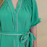 Textured Trim Midi Dress