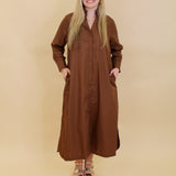 The Button Down Midi Dress
