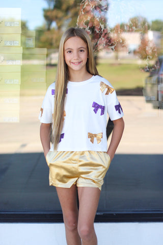 tween sequin bow tee