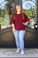 Comfy in this Top-Maroon