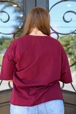 Comfy in this Top-Maroon