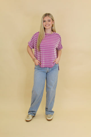 Raised Ribbed Stripe Top