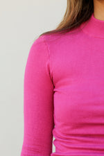 Let's Layer Mock Neck Top-Berry
