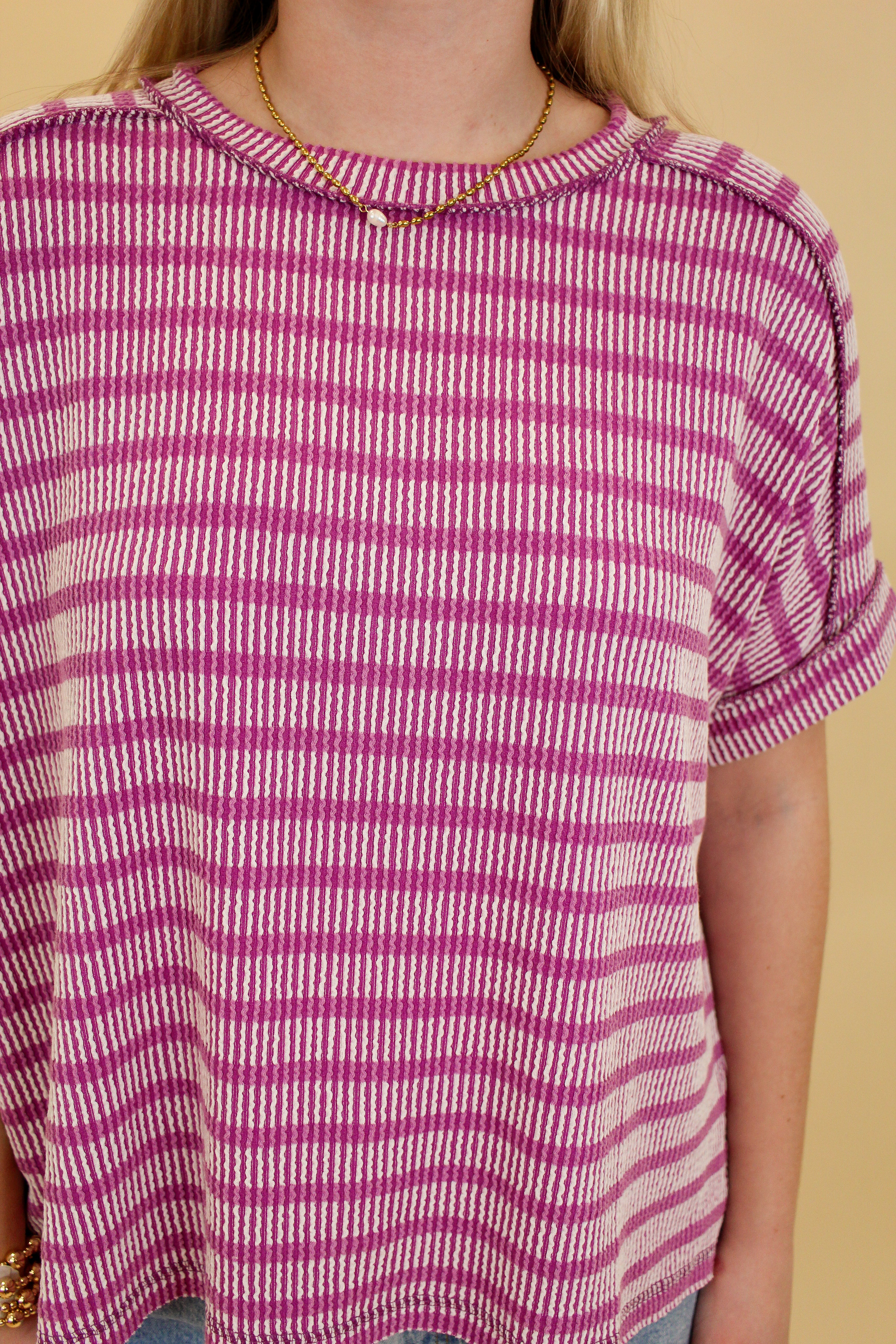 Raised Ribbed Stripe Top