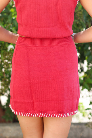 Stitch Trim Sweater Skirt