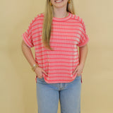 Raised Ribbed Stripe Top