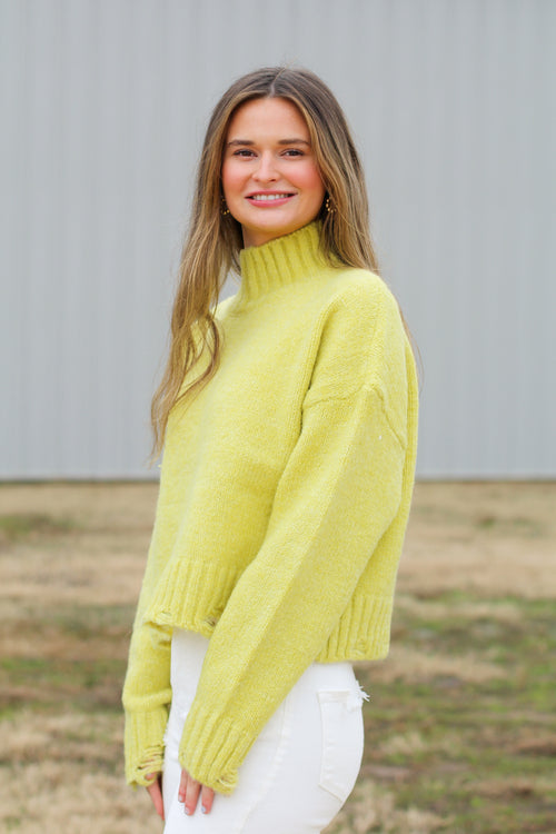 Favorite Fuzzy Sweater-Lime