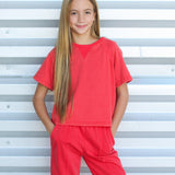 soft red tween top