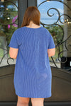 Comfy Pocket Dress-Royal Blue
