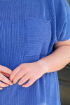 Comfy Pocket Dress-Royal Blue