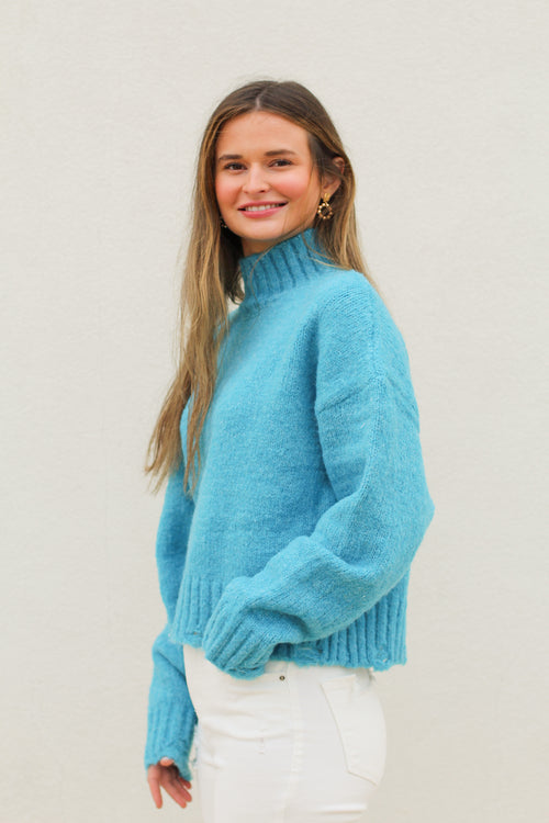 Favorite Fuzzy Sweater-Blue