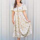 Classy Polka Dot Lady Midi Dress