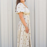 Classy Polka Dot Lady Midi Dress