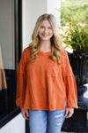 Ready for Fall Pocket Top-Orange