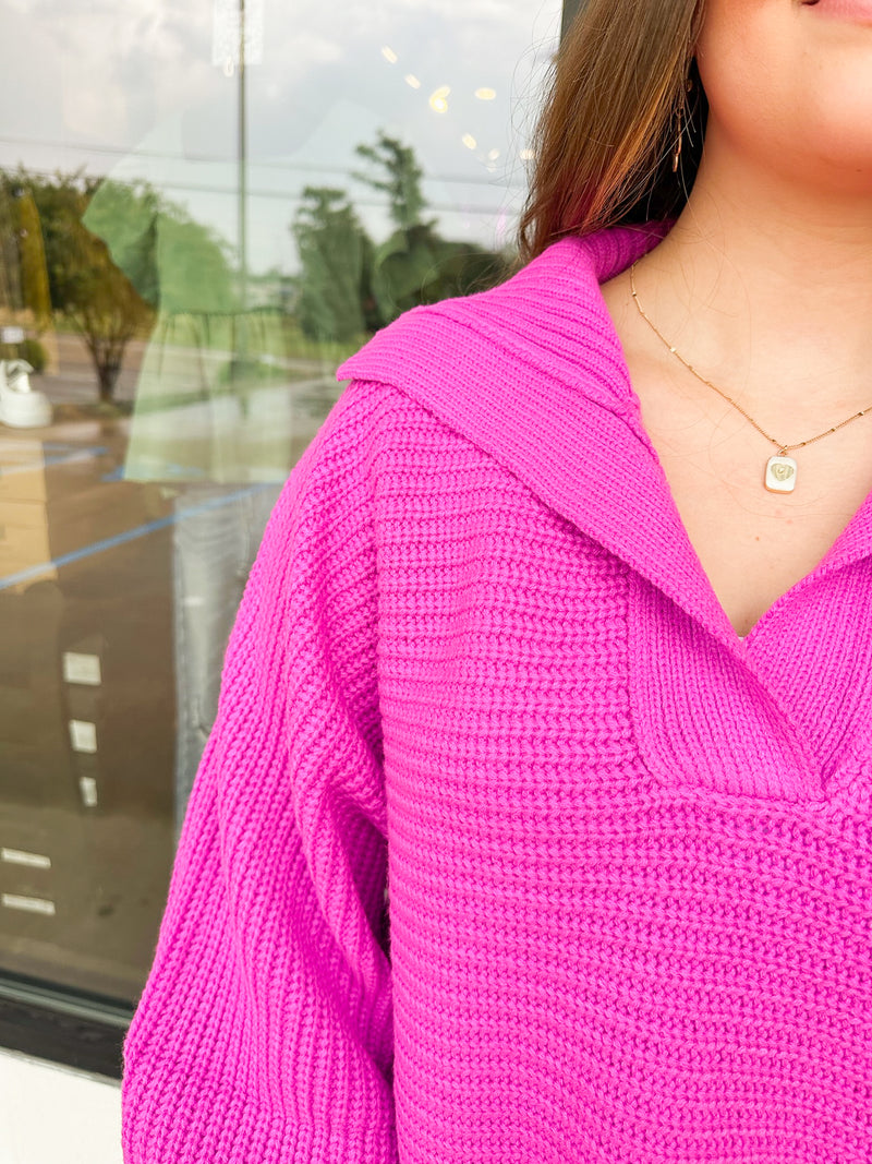 Nothing but the Best Sweater-Hot Pink