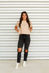 Trendy Crop Tee-Tan