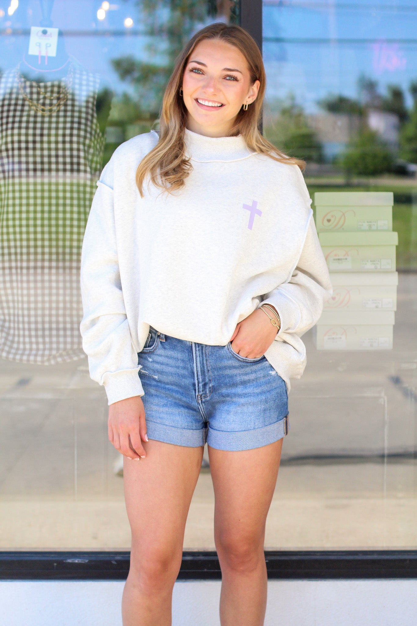 Jesus Saves Reversible Mock Neck Sweatshirt
