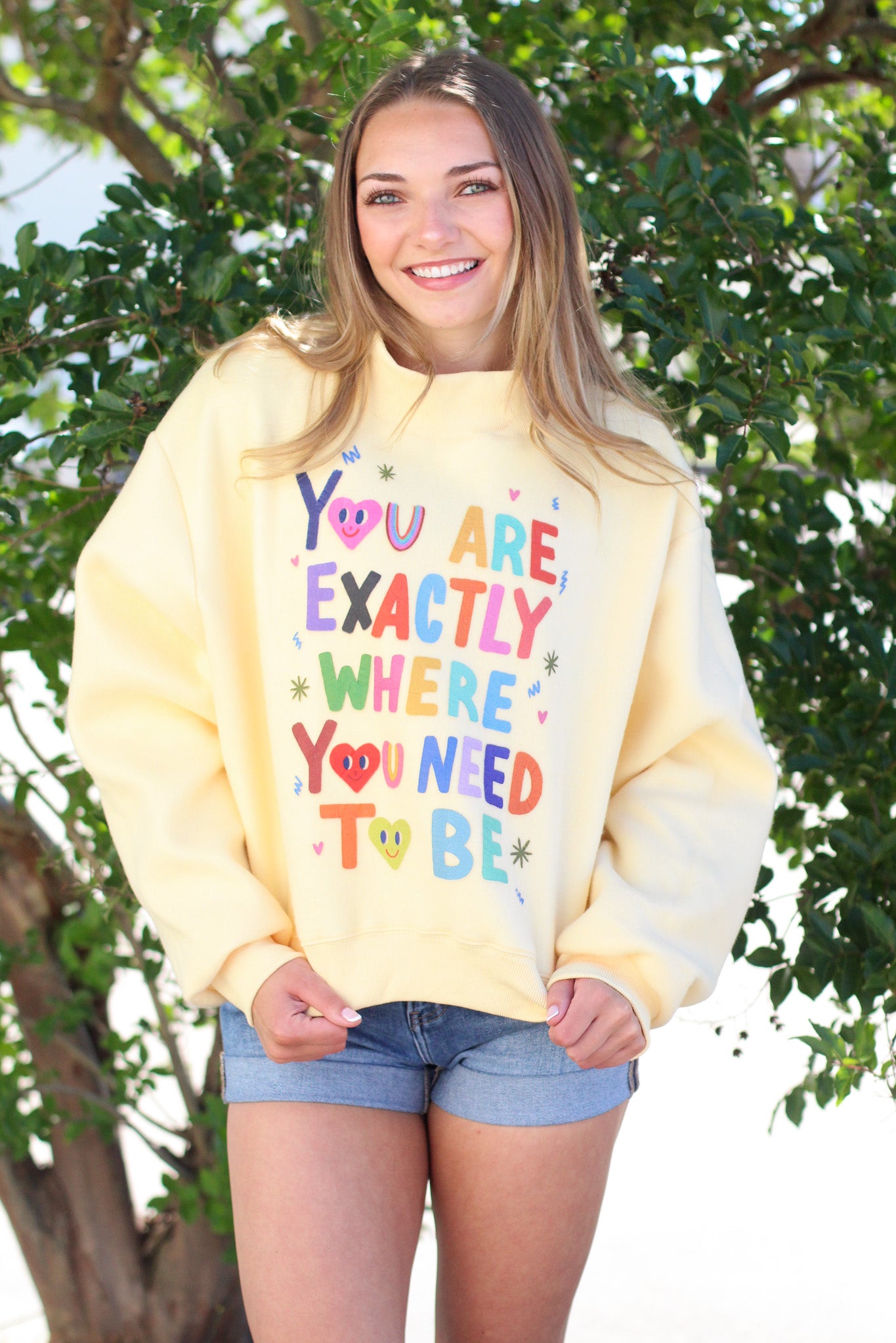 Life is Good Reversible Mock Neck Sweatshirt