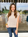 Mock Neck Must Have Sweater-Taupe