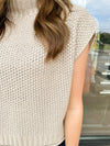 Mock Neck Must Have Sweater-Taupe