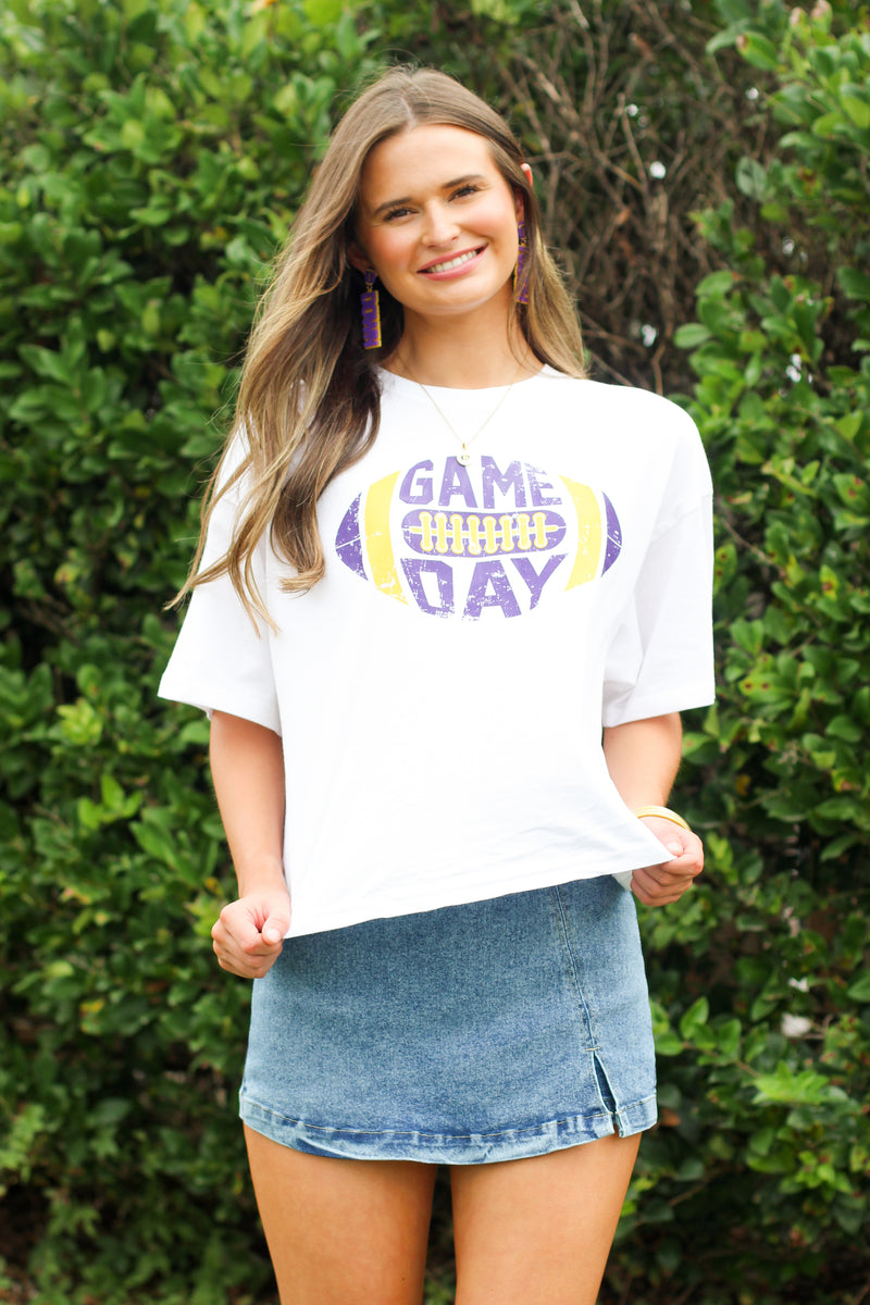 Football Game Day Crop Tee