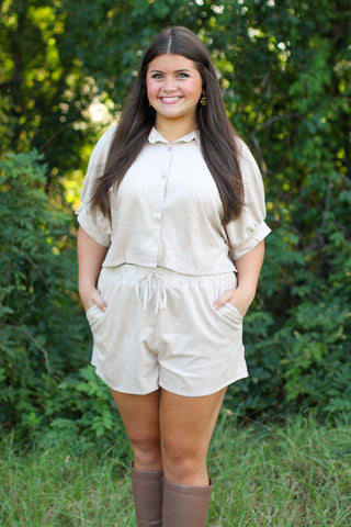 suede button up top