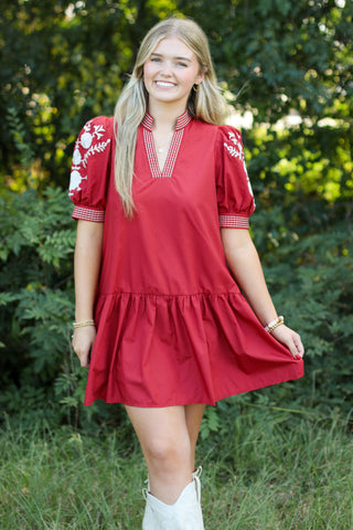embroidered details dress