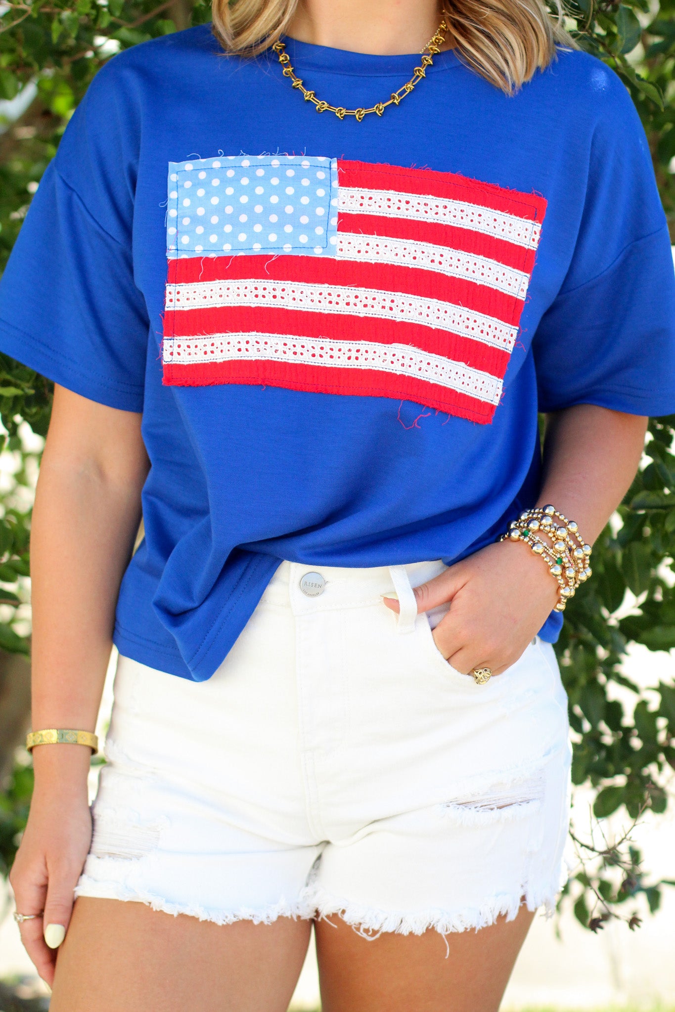 American Flag Applique Tee