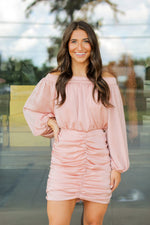 Dinner Plans Dress-Blush