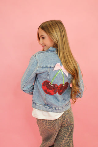 Cherry Bow Denim Jacket