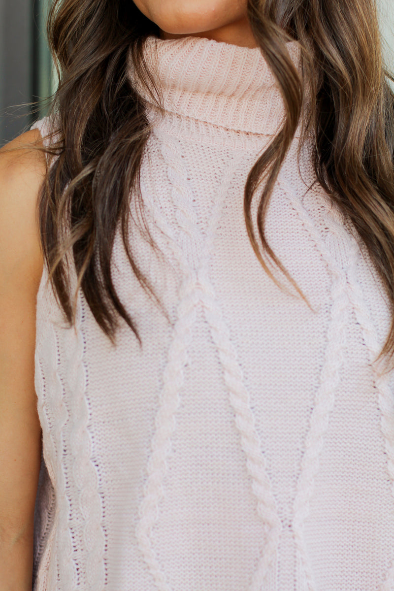 Very Fall Sweater Tank-Light Pink