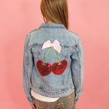 Cherry Bow Denim Jacket