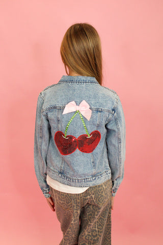 Cherry Bow Denim Jacket