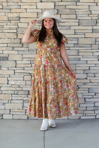 floral short sleeve maxi
