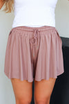 Flowy and Free Shorts-Mocha