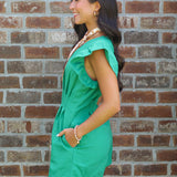 Pleated Denim Romper