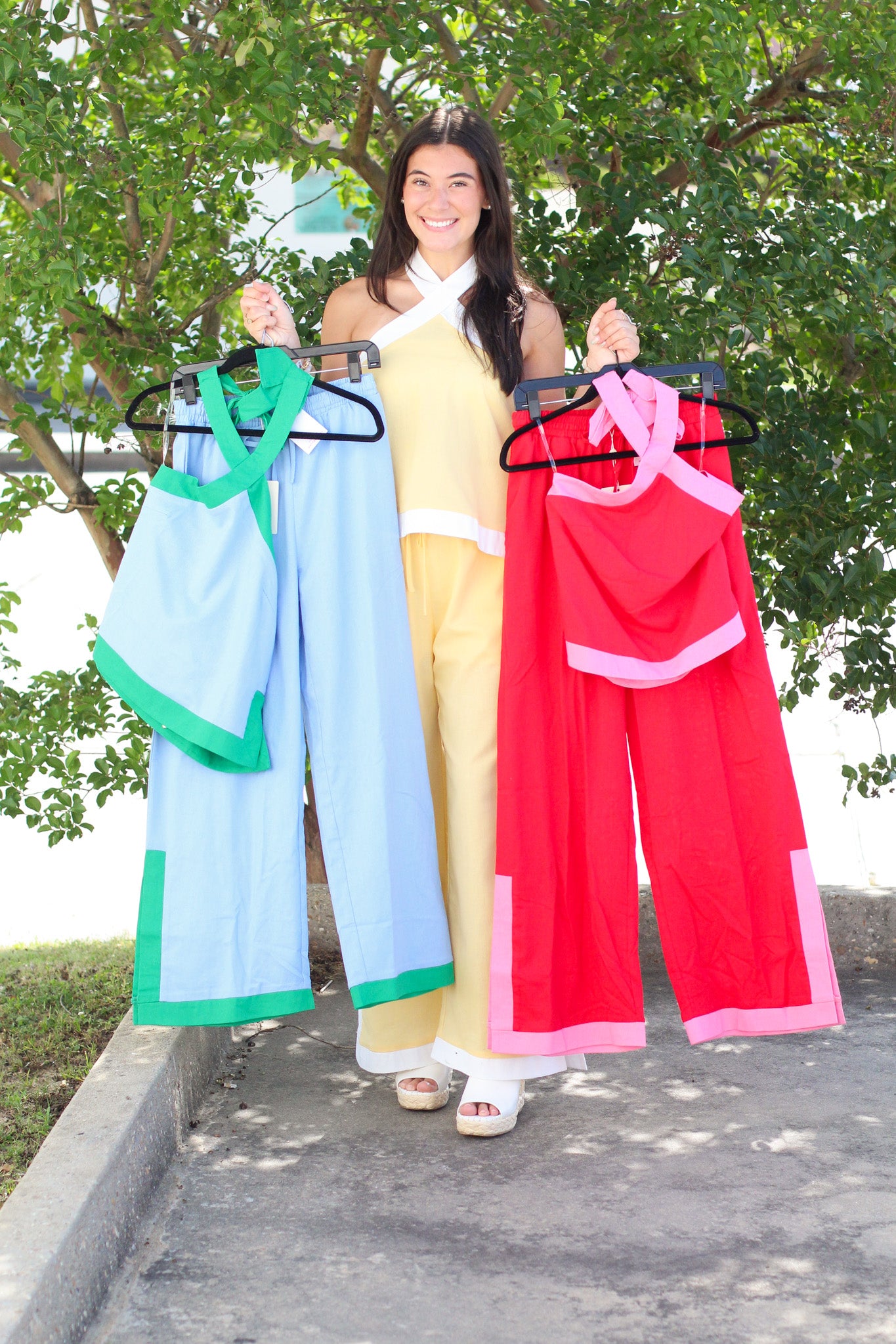 Color Block Linen Tank