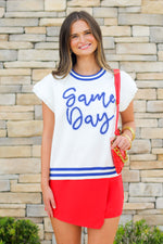 Shiny Game Day Stitch Top