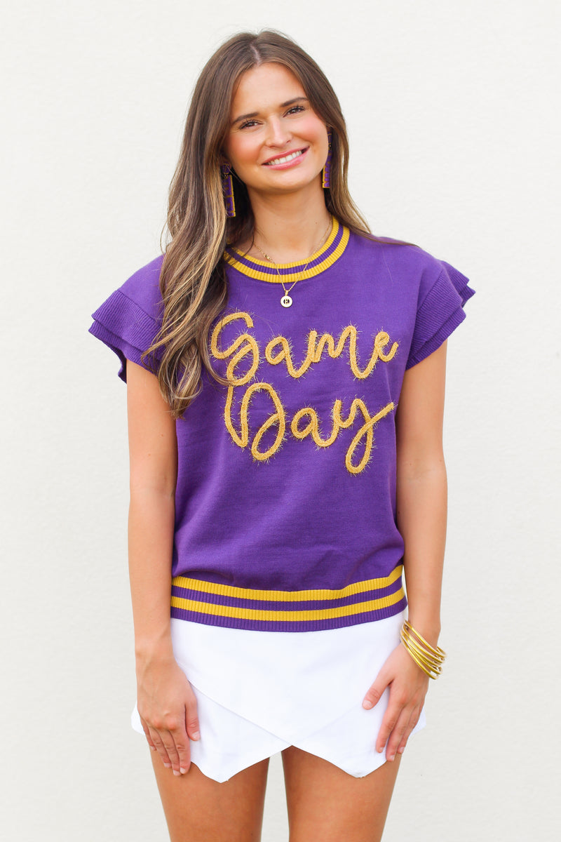 Shiny Game Day Stitch Top