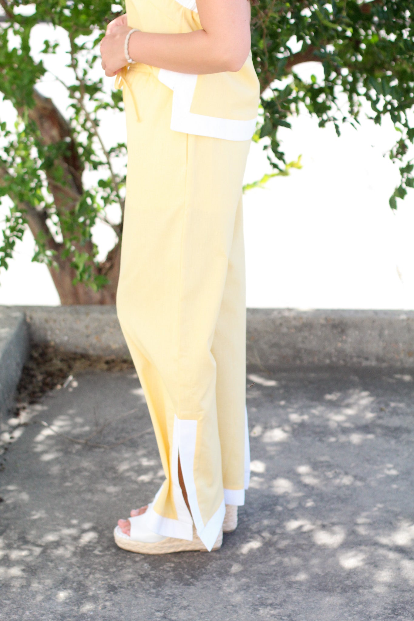 Color Block Linen Pants
