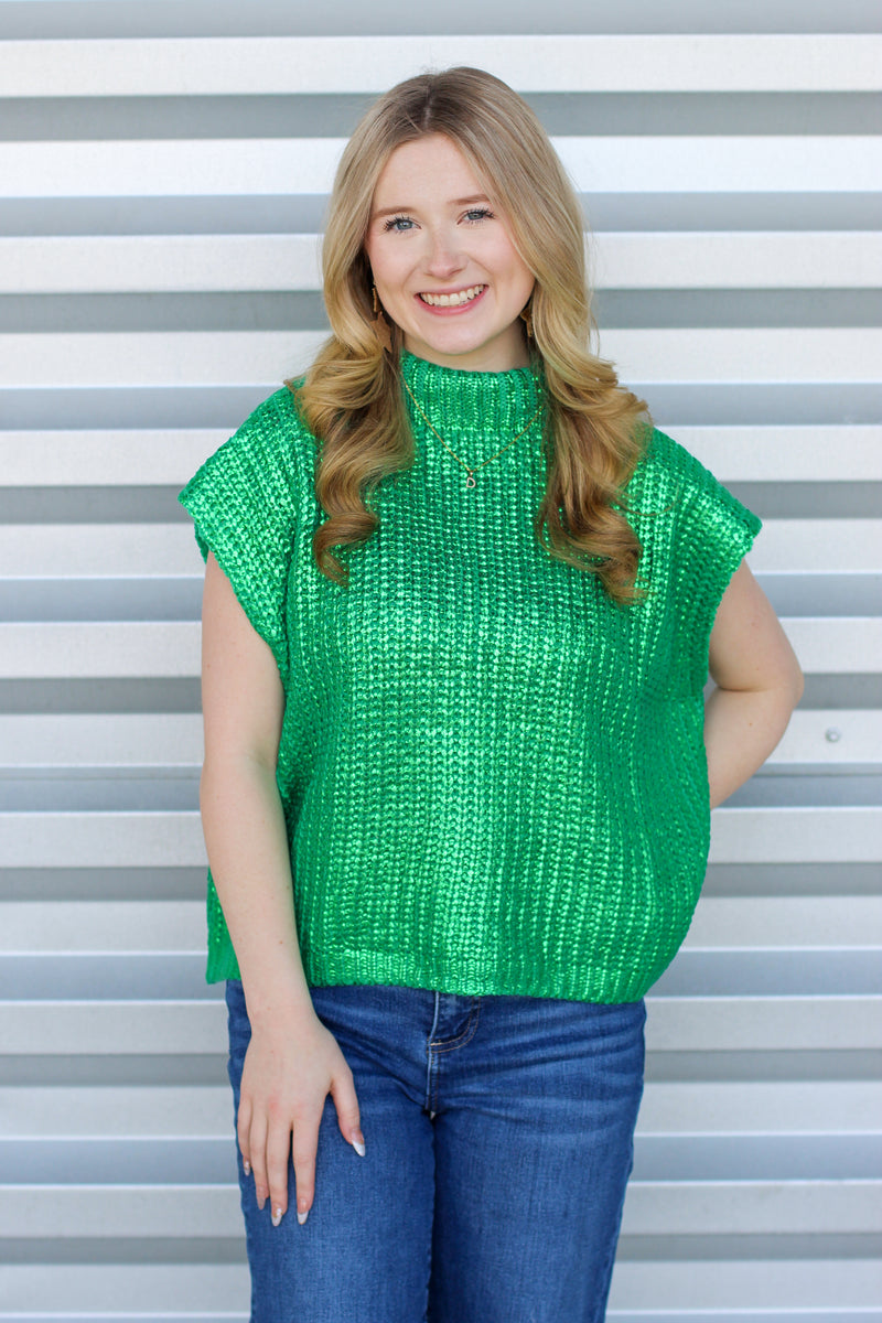 Fancy All Girl Sweater-Kelly Green