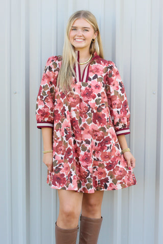 floral v neck dress