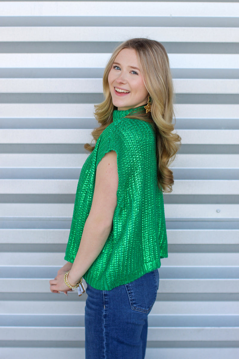 Fancy All Girl Sweater-Kelly Green