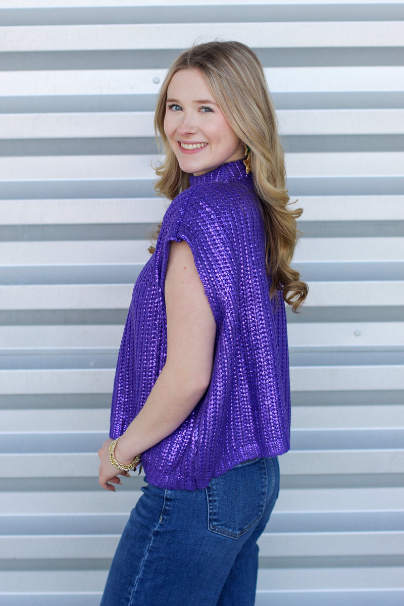 Fancy All Girl Sweater-Purple