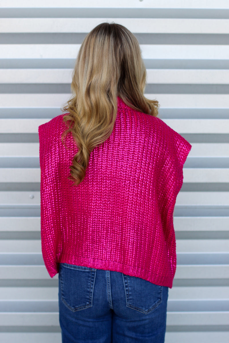 Fancy All Girl Sweater- Hot Pink